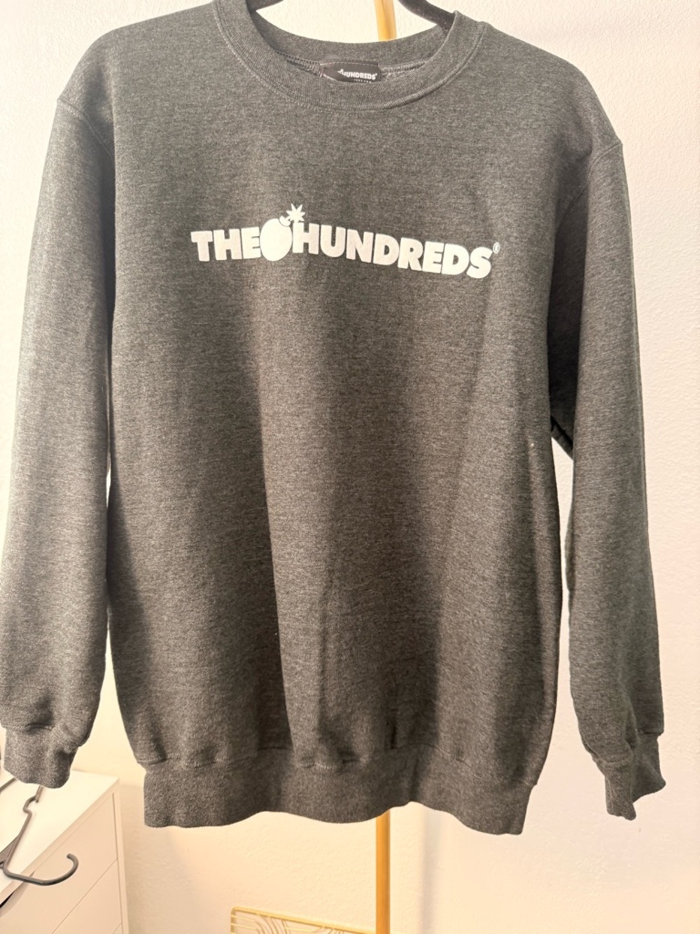 The Hundreds Crewneck Sweatshirt Men’s Medium Gray Logo Streetwear Pullover